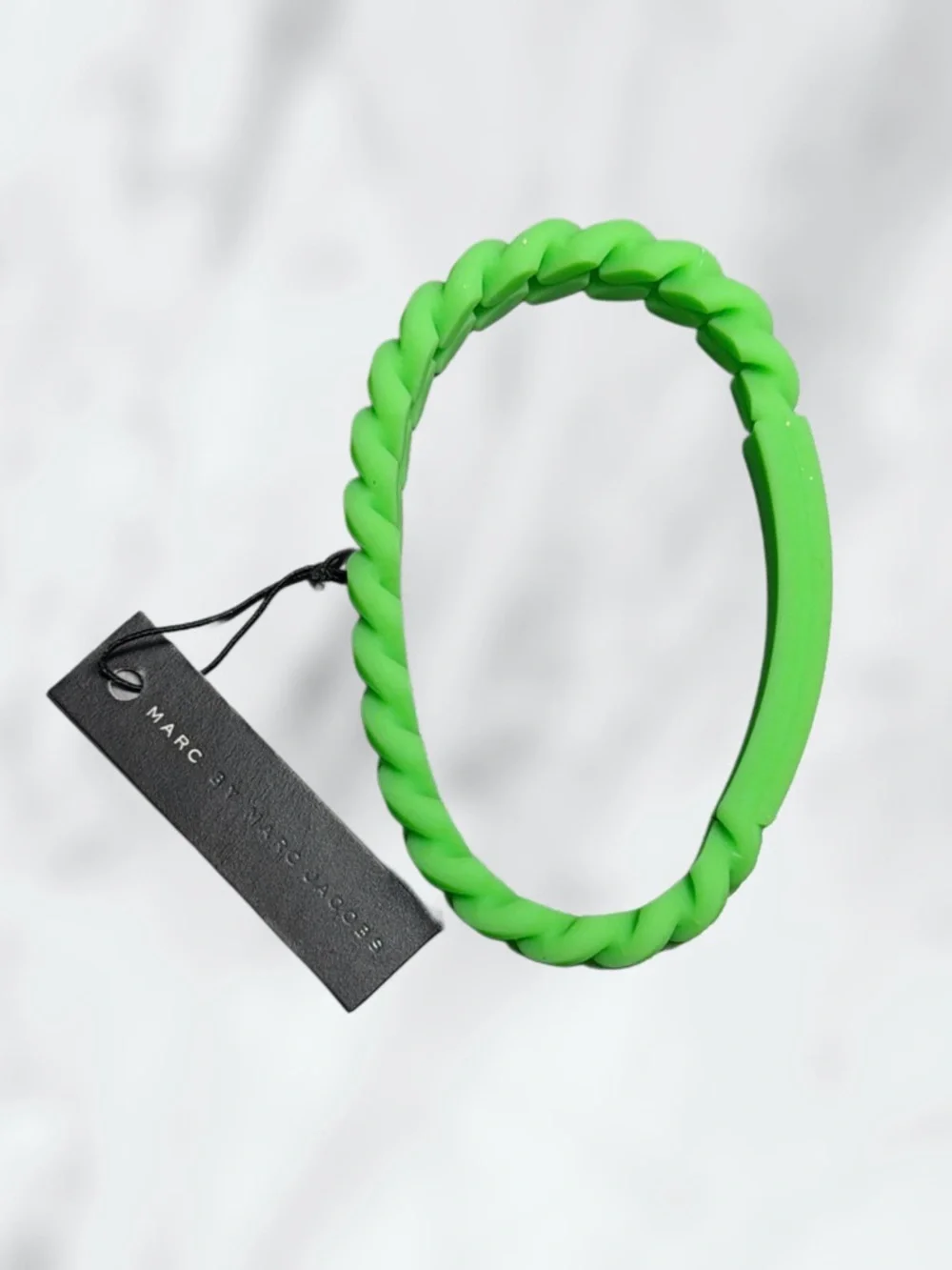 Marc Jacobs Neon Green Silicone  Chain Link Bracelet - Picture 3 of 3